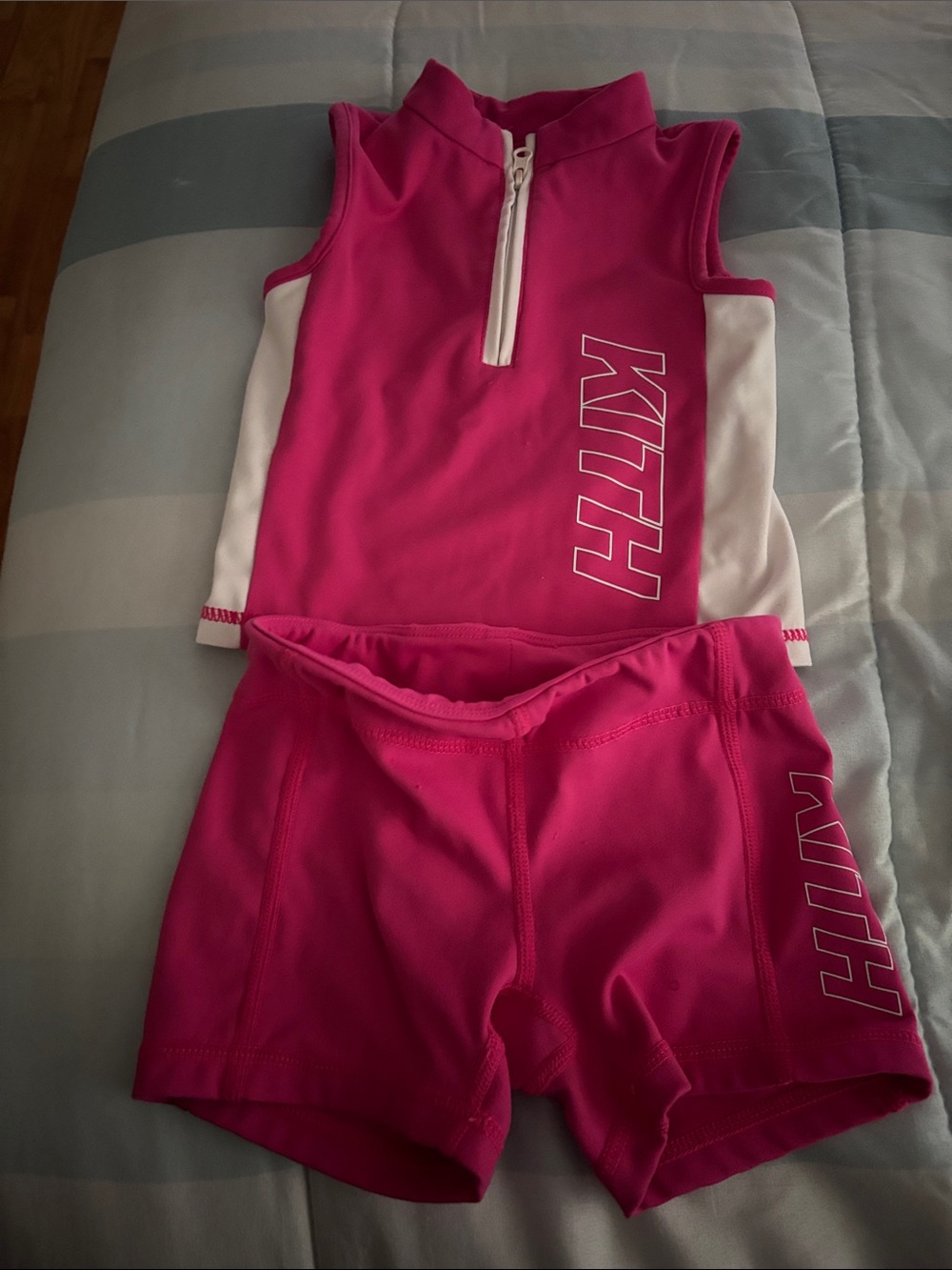 Kith Girls Hot Pink and White Sleeveless short set